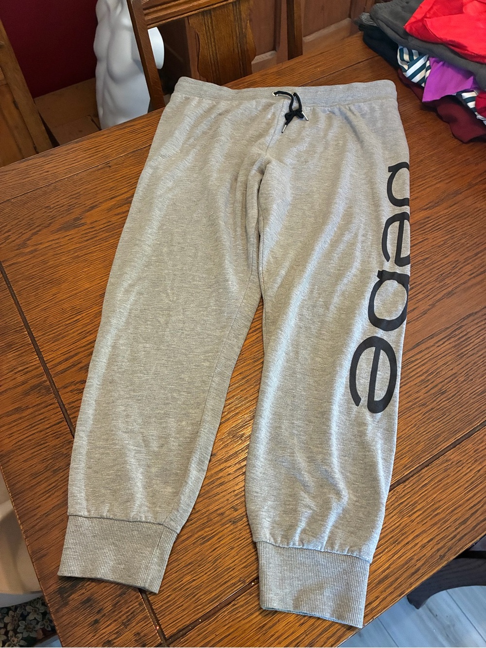 bebe Light Gray Logo Jogger Sweatpants